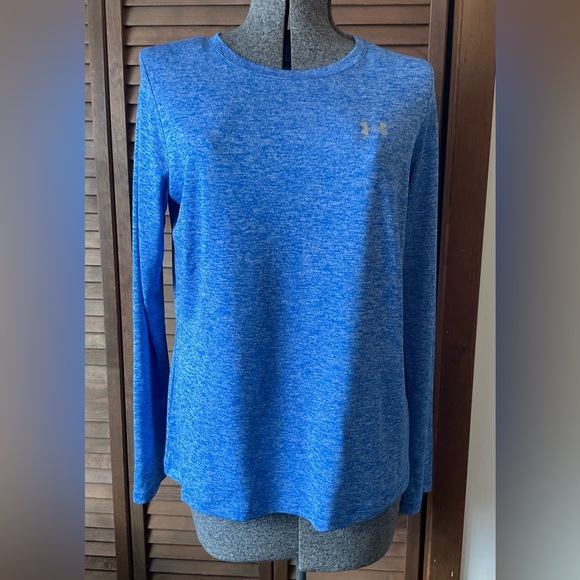 Under Armour Heatgear Blue Long Sleeve Pullover Shirt - Picture 1 of 9